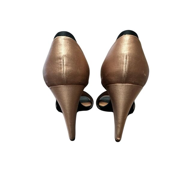 Prada Iconic Retro Satin Sandals Shoes Slingback Peep Open Toe Pumps Size 39 - Picture 14 of 16